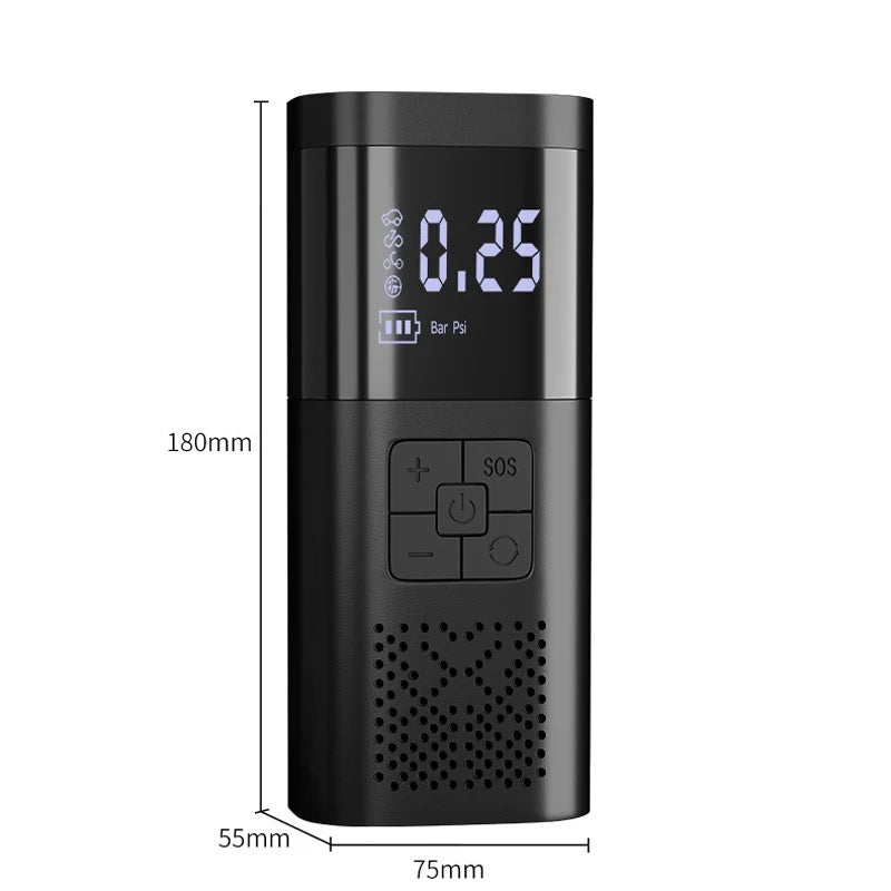 Mini portable air compressor with pressure sensor LED 2000mAh | BeSmart™