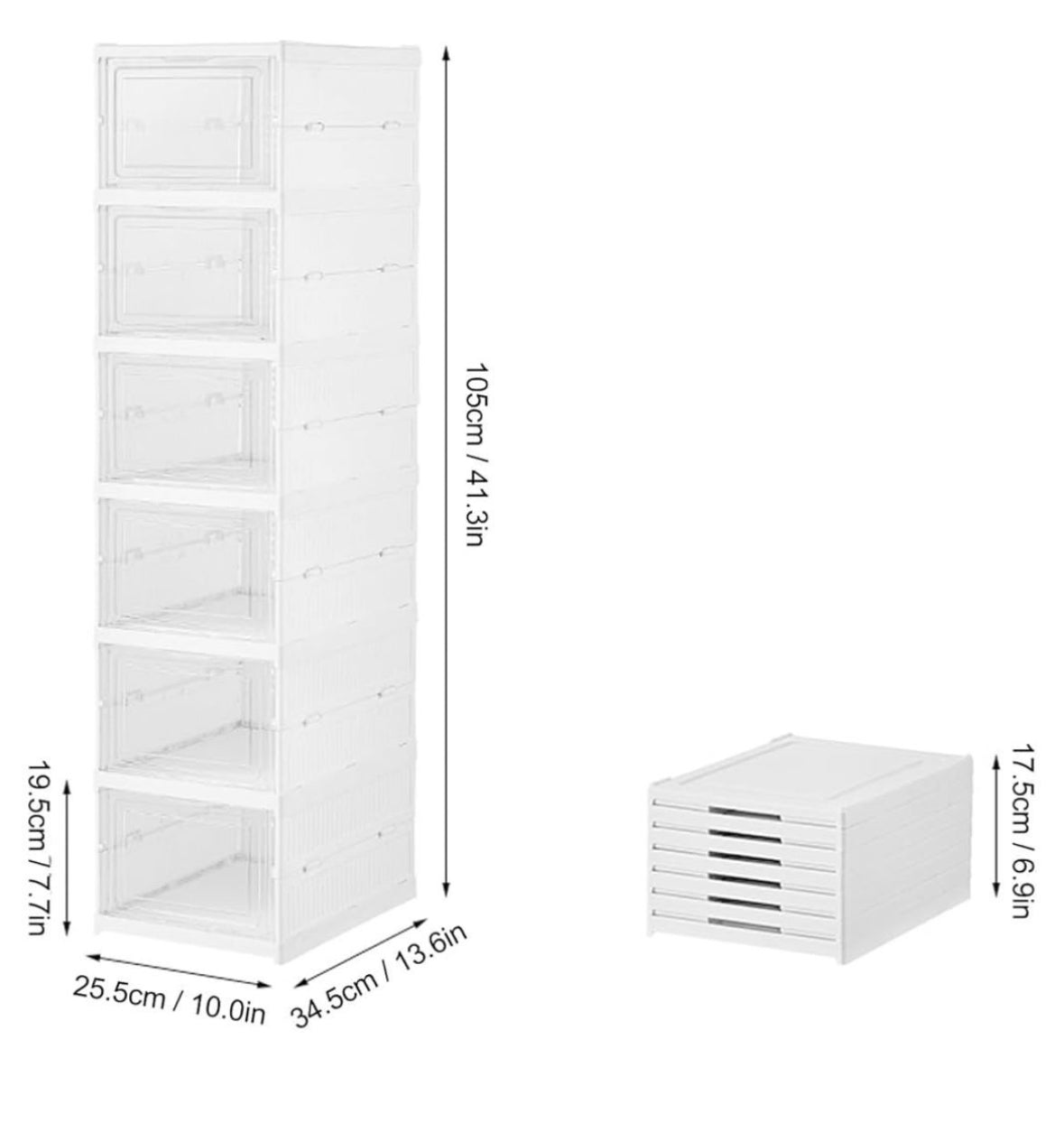 Scarpiera pieghevole con set di 6 scatole sovrapponibili | BeSmart™